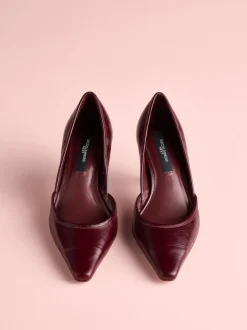 Cuir rouge bourgogne - Tabitha Simmons x Next Mary Grace talons en cuir à bout pointu