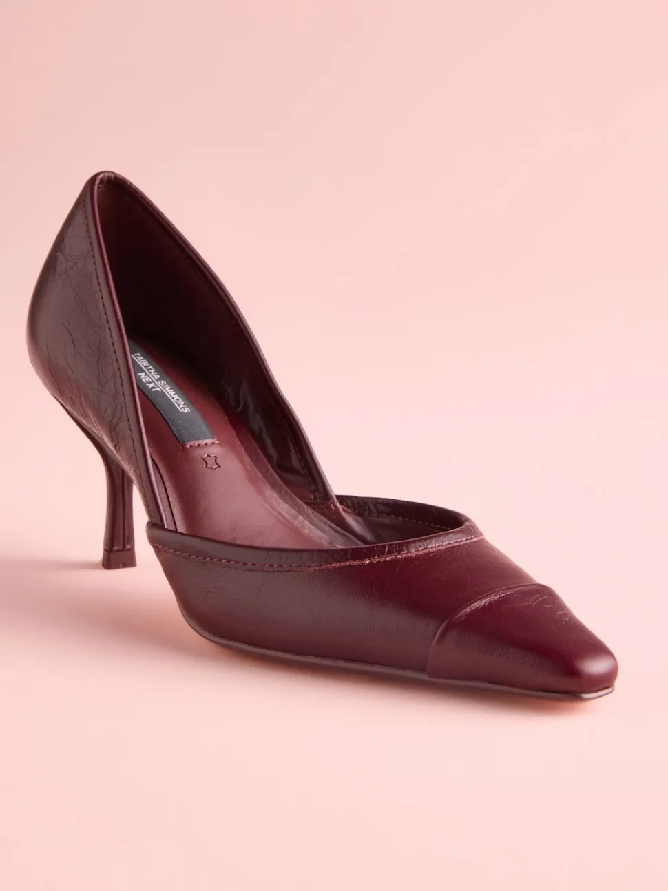 Cuir rouge bourgogne - Tabitha Simmons x Next Mary Grace talons en cuir à bout pointu