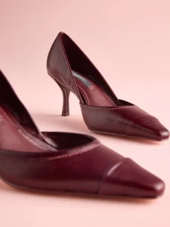 Cuir rouge bourgogne - Tabitha Simmons x Next Mary Grace talons en cuir à bout pointu