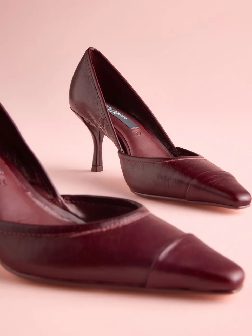 Cuir rouge bourgogne - Tabitha Simmons x Next Mary Grace talons en cuir à bout pointu
