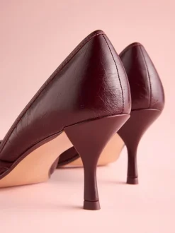 Cuir rouge bourgogne - Tabitha Simmons x Next Mary Grace talons en cuir à bout pointu