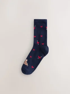 Cœur de chien bleu marine/gris - Paquet de chaussettes de cheville 4