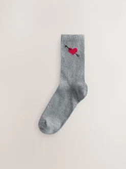 Cœur de chien bleu marine/gris - Paquet de chaussettes de cheville 4