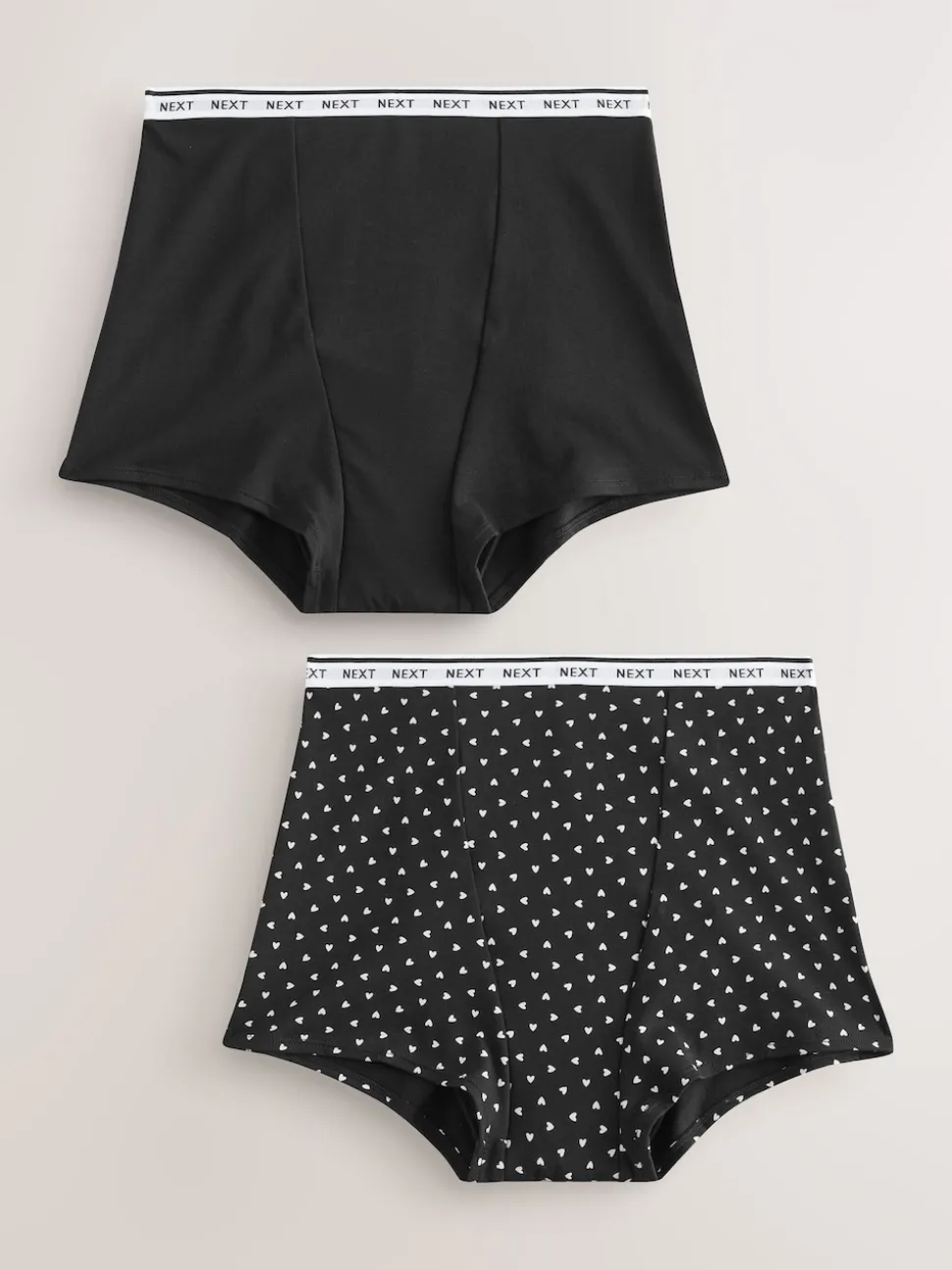 Cœur noir/rouge - Culotte pour règles abondantes 2 Pack