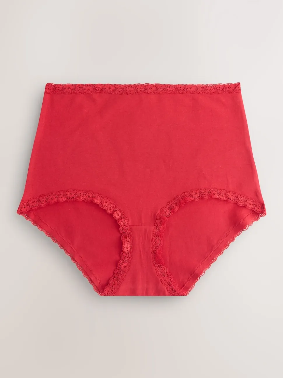 Cœur rouge/vert à carreaux - Lot de 4 culottes en coton et dentelle