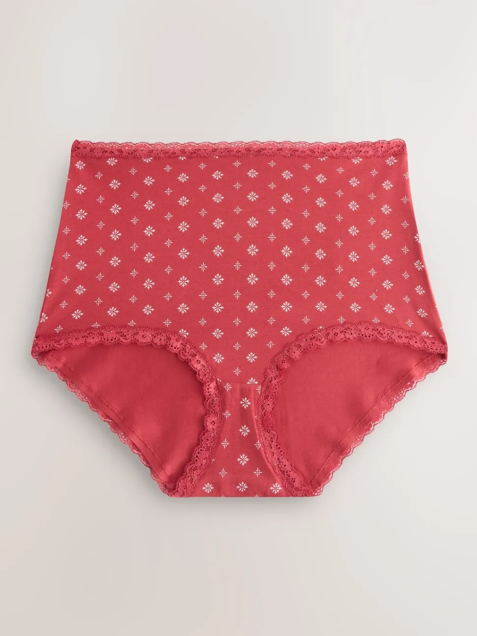 Cœur rouge/vert à carreaux - Lot de 4 culottes en coton et dentelle