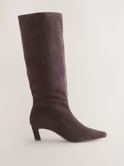 Daim marron chocolat - Bottes à talons Forever Comfort® à bout pointu