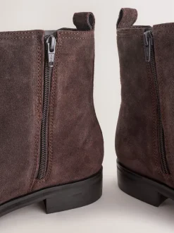 Daim marron chocolat - Bottines Chelsea ultra confortables