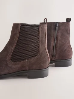 Daim marron chocolat - Bottines Chelsea ultra confortables