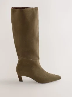 Daim vert kaki - Bottes à talons Forever Comfort® à bout pointu