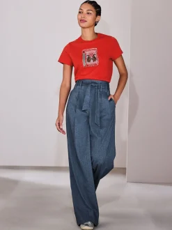 Denim - Pantalons ultra-larges Ceinturé