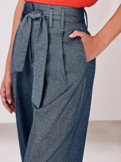 Denim - Pantalons ultra-larges Ceinturé