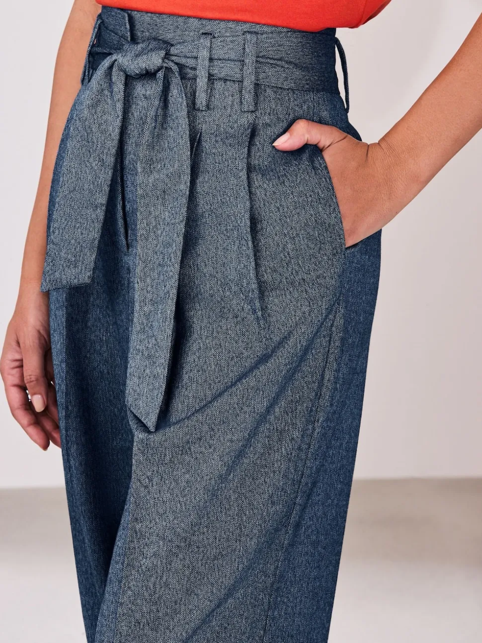 Denim - Pantalons ultra-larges Ceinturé