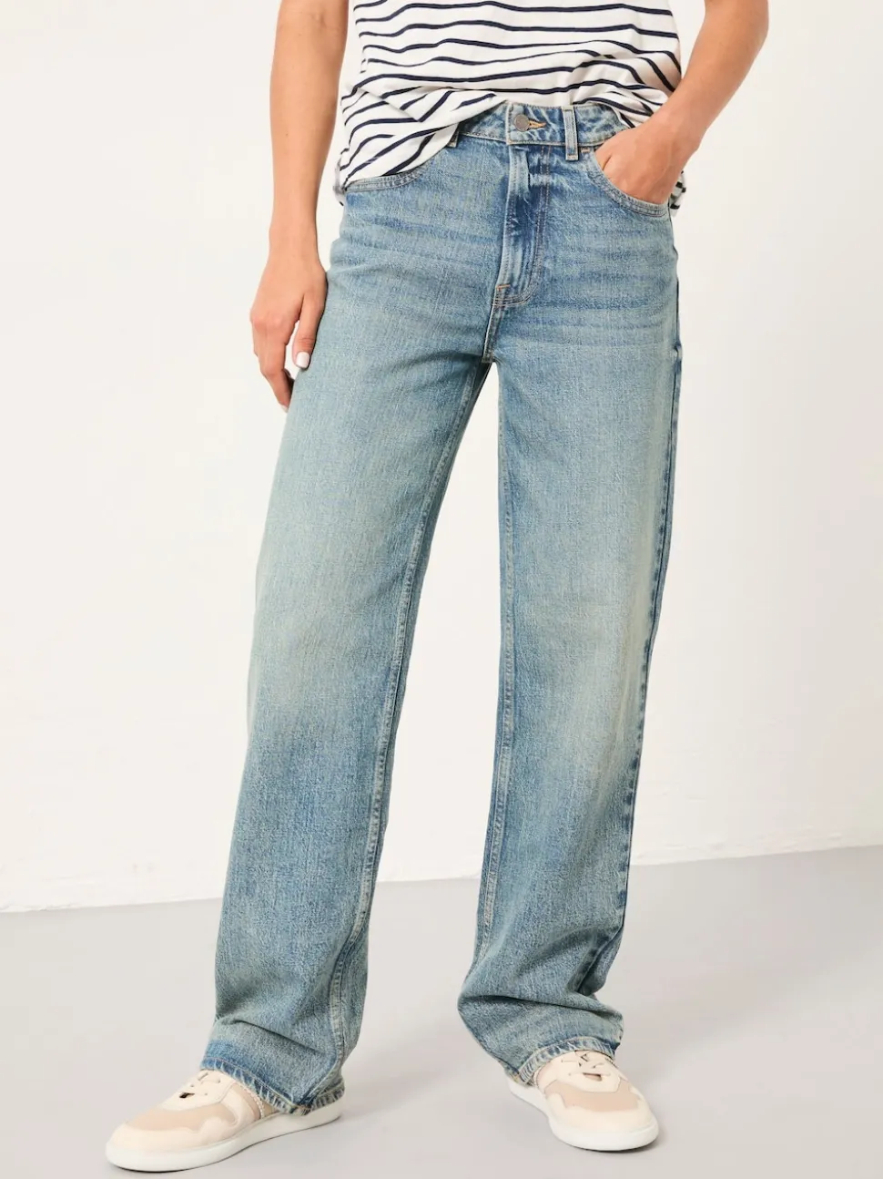 Denim délavé à l’eau de Javel - Jean droit décontracté FatFace