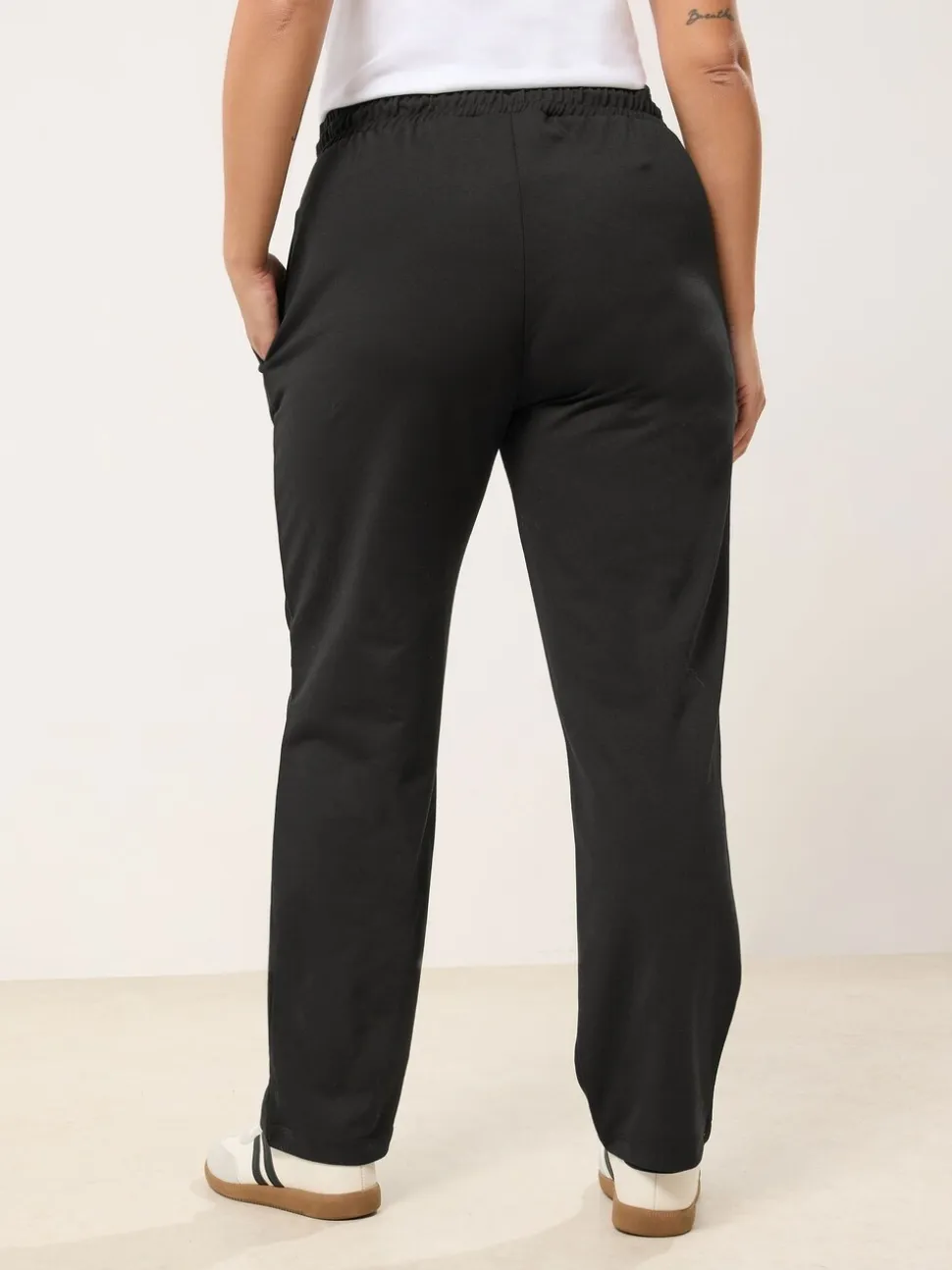 Denim Noir - Pantalon de jogging Yours Curve à taille nouée