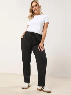 Denim Noir - Pantalon de jogging Yours Curve à taille nouée