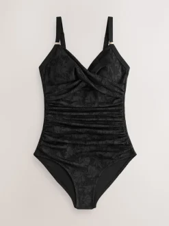 Dentelle noire - Maillot de bain moulant avec contrôle du ventre