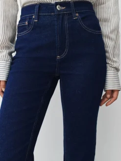 Délavage bleu - Jean extensible ajusté taille milieu