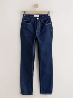 Délavage bleu - Jean extensible ajusté taille milieu