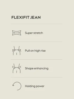Délavage bleu - Jean extensible à enfiler à jambe large taille haute