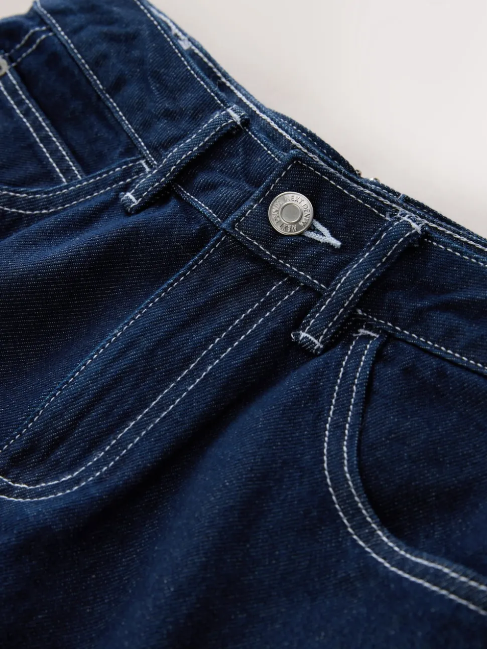 Délavage bleu - Jean retroussé Boyfriend Hourglass Jambe large taille mi-haute