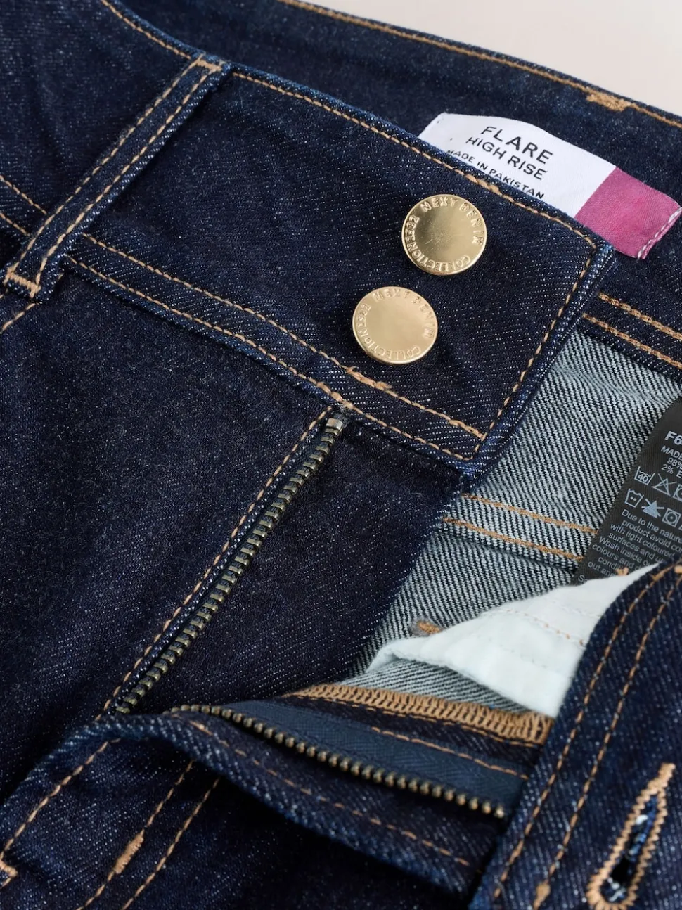 Délavage bleu - Jean évasé extensible à taille haute