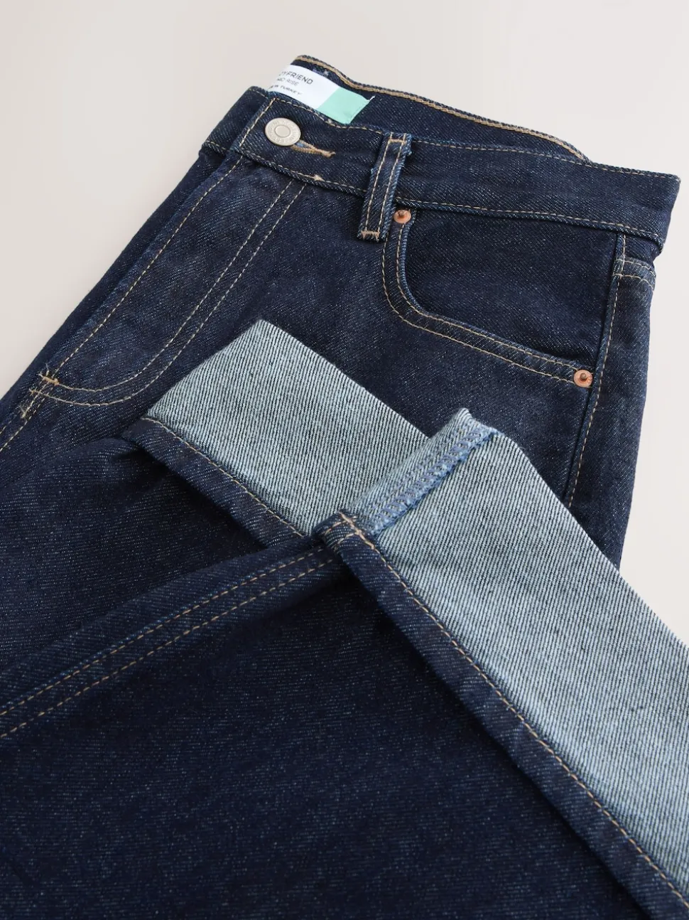 Délavage bleu - Jeans Boyfriend Turn Up