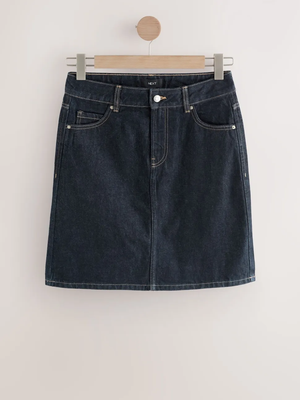 Délavage bleu - Jupe en Denim jusqu'au genou