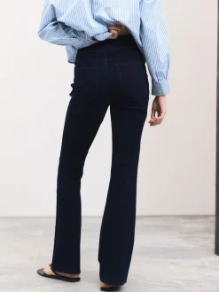 Délavage bleu - Leggings évasés en jersey de denim