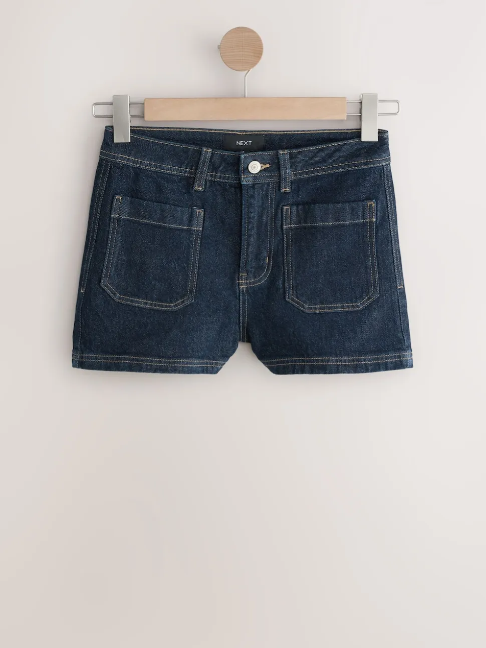 Délavage bleu - Mini-short en Denim à poches plaquées
