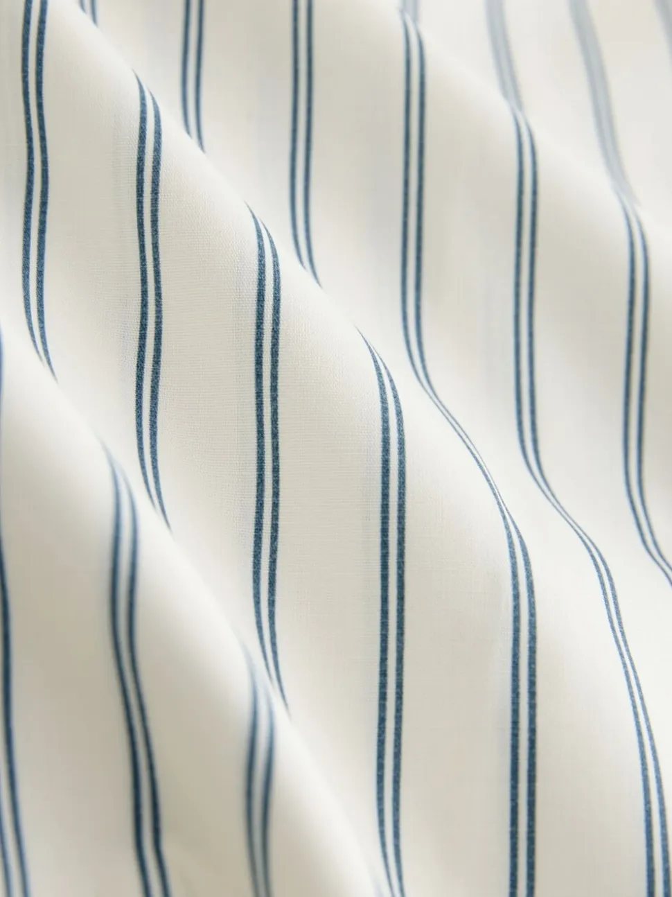 Ecru/Marine - Chemise extensible ajustée Essential à manches longues
