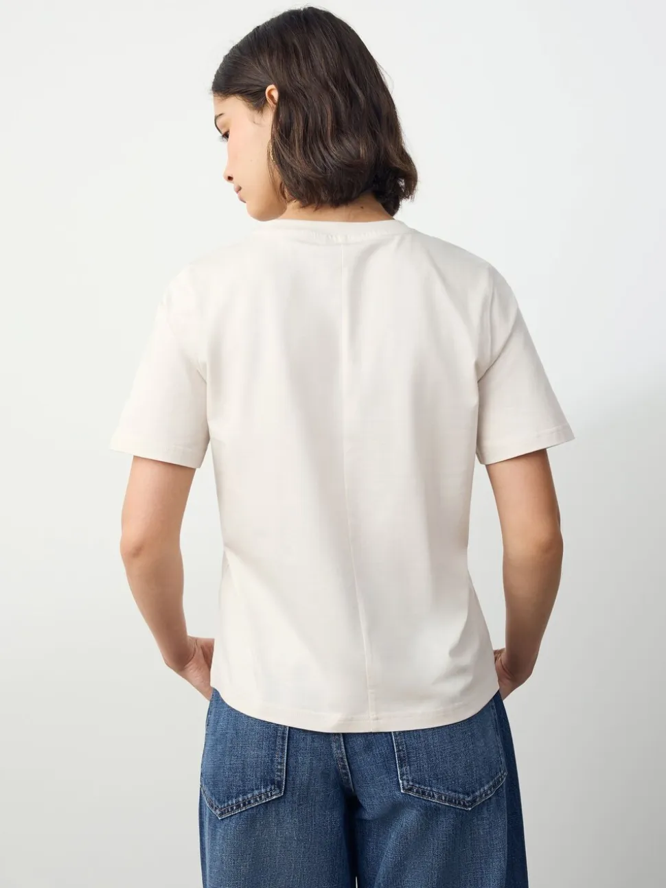Ecru/Marine - Lot de 2 t-shirts Supima à manches courtes