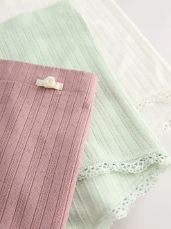 Ecru/Rose - Lot de 3 culottes sans coutures en pointelle