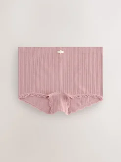 Ecru/Rose - Lot de 3 culottes sans coutures en pointelle