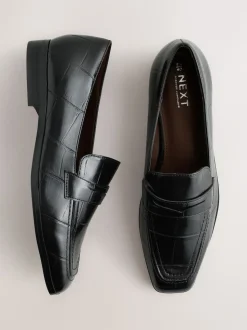 Effet Croc noir - Mocassins Forever Comfort® à bout carré