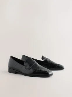 Effet Croc noir - Mocassins Forever Comfort® à bout carré