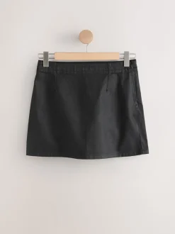 Enduit de noir - Mini jupe Jean