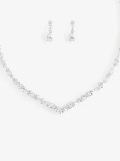 Ensemble de bijoux Swarovski Mesmera en plaqué rhodium à découpes mixtes