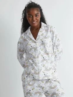 Ensemble de pyjama Skinnydip Peanuts x Skinnydip Snoopy imprimé arc-en-ciel écru