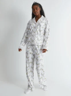 Ensemble de pyjama Skinnydip Peanuts x Skinnydip Snoopy imprimé arc-en-ciel écru