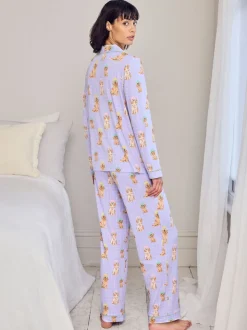 Ensemble de pyjamas longs imprimés Chelsea Peers Spa Dogs