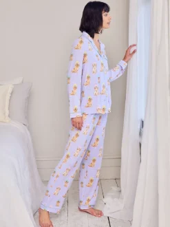 Ensemble de pyjamas longs imprimés Chelsea Peers Spa Dogs