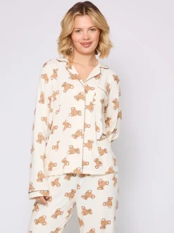 Ensemble pyjama Loungeable à imprimé ours en peluche long boutonné