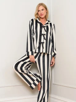 Ensemble pyjama noir traditionnel Jim Jam the Label avec nœud