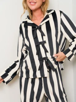 Ensemble pyjama noir traditionnel Jim Jam the Label avec nœud