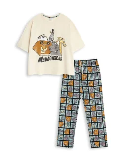 Ensemble pyjama Vanilla Underground jambes longues en coton à manches courtes
