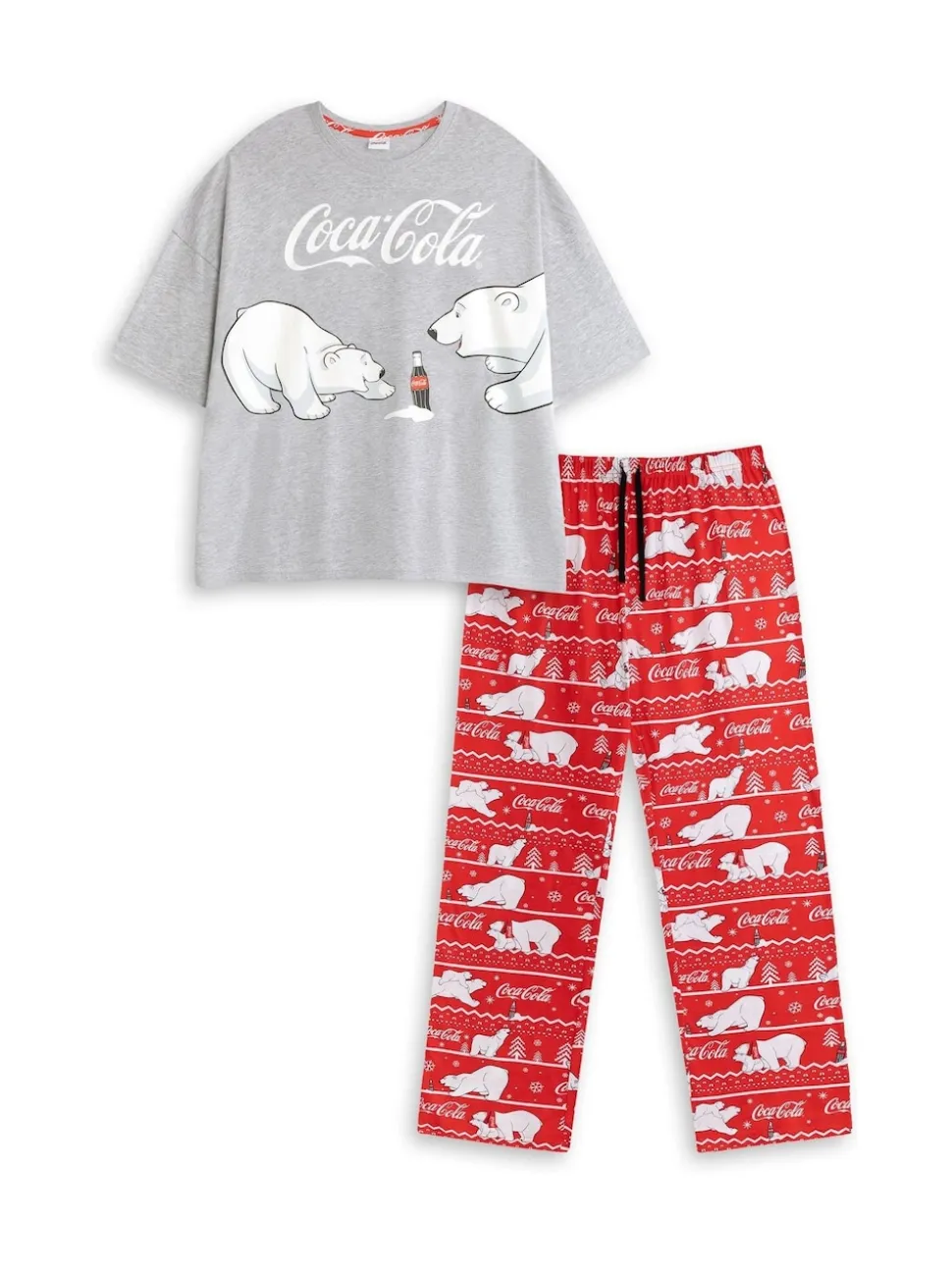 Ensemble pyjama Vanilla Underground Coca Cola à logo, manches courtes et jambes longues