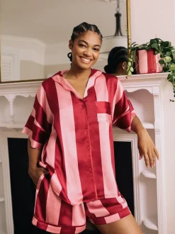 Ensemble Pyjamas court oversize en Satin à Rayure Their Nibs