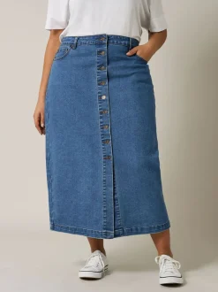 Evans boutonné Denim Jupes