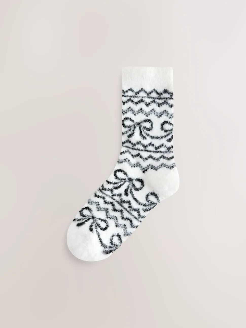 Fairisle à nœud noir - Lot de 2 paires de chaussettes douillettes super poilues